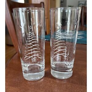 Vintage Jack Daniel's Christmas Tree Highball Glasses. Set of 2 EPC! 8oz.